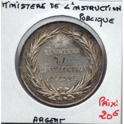Medaille Ministère de L'instruction Publique argent, 19eme pas de poinçon