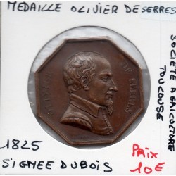 Medaille Olivier de Serres Toulouse, Dubois 1825 refrappe poinçon abeille