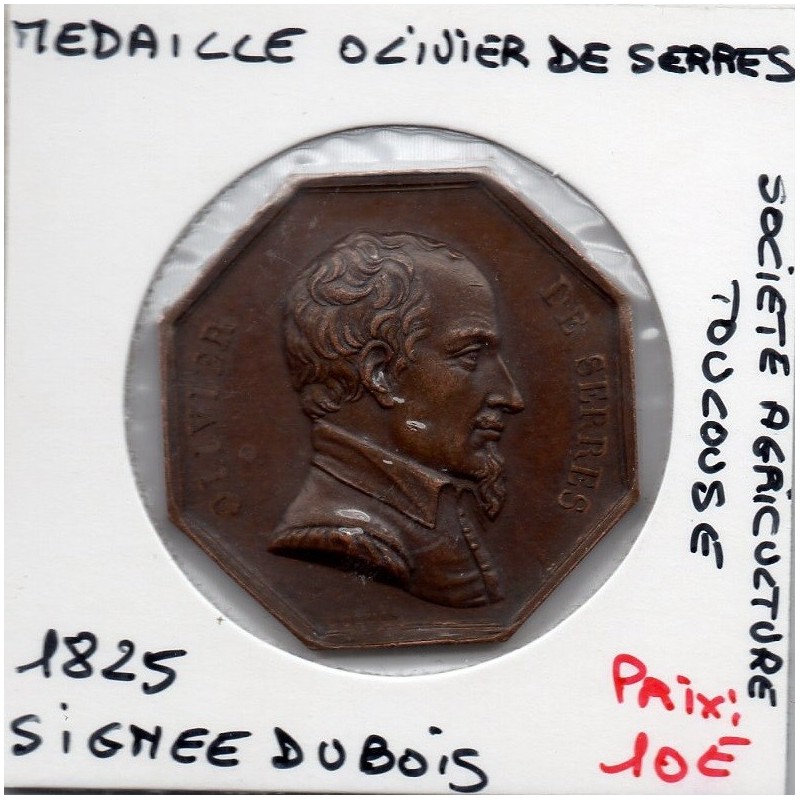 Medaille Olivier de Serres Toulouse, Dubois 1825 poinçon abeille