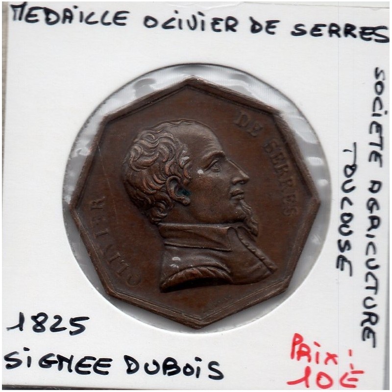 Jeton Olivier de Serres Toulouse, Dubois 1825 refrappe poinçon abeille