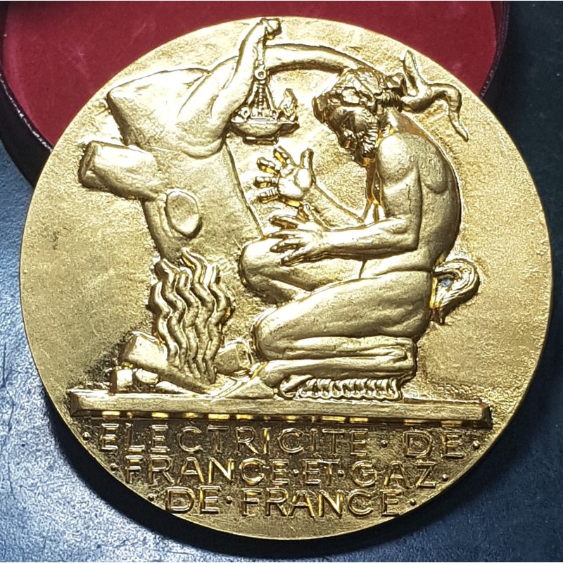 Médaille du travail EDF prométhée 46 ans, Dropsy poincon triangle