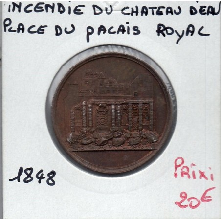 Medaille Incendie du chateau d'Eau, 1848 sans poinçon