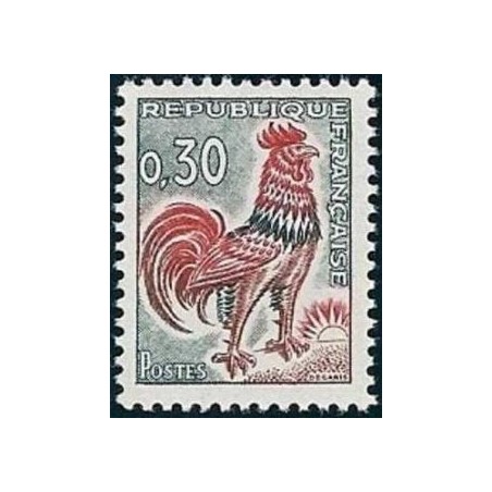 Timbre France Yvert No 1331A  Coq de Decaris