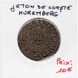 Jeton de compte à la nef laiton, 16eme siecle nuremberg