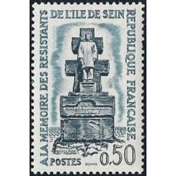 Timbre France Yvert No 1337 Résistance Ile de Sein