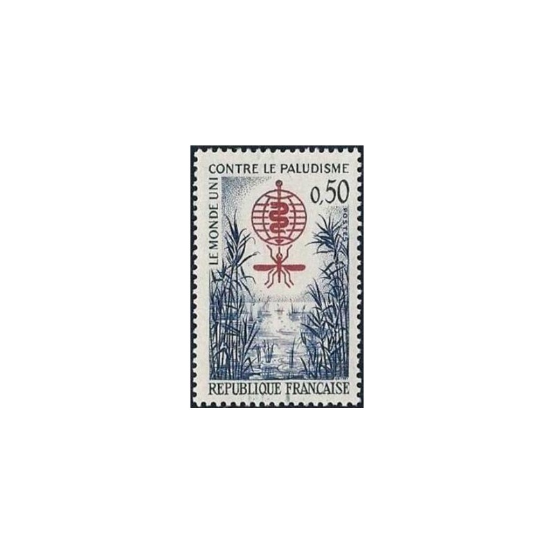 Timbre France Yvert No 1338 Eradication du paludisme