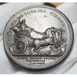 Medaille Louis XIV Seconde conquête de la Flandre, Mauger 1669 refrappe 1860-1879 Cuivre