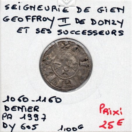 Berry, Seigneurie de Gien, Geoffroy II, III et Herve II de Donzy (1060-1160) denier