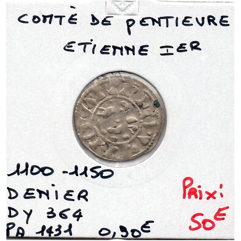 Bretagne, comté de Penthievre, TTB Etienne 1er (1100-1150) Denier