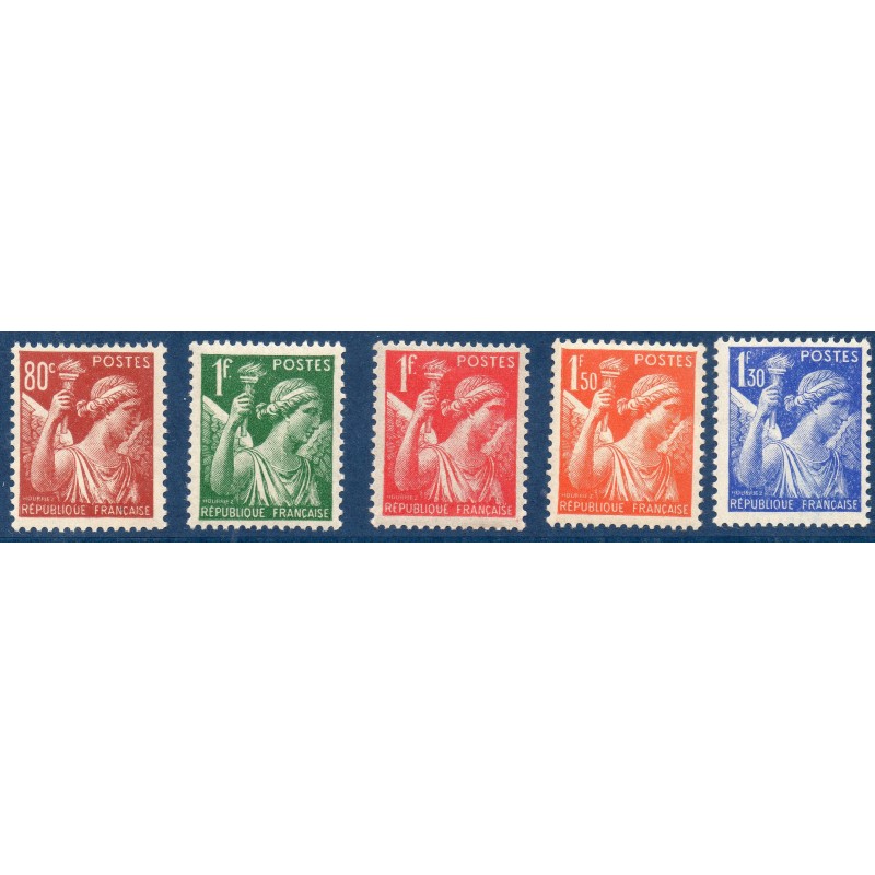 Timbre France Yvert No 431-435 type Iris neuf **