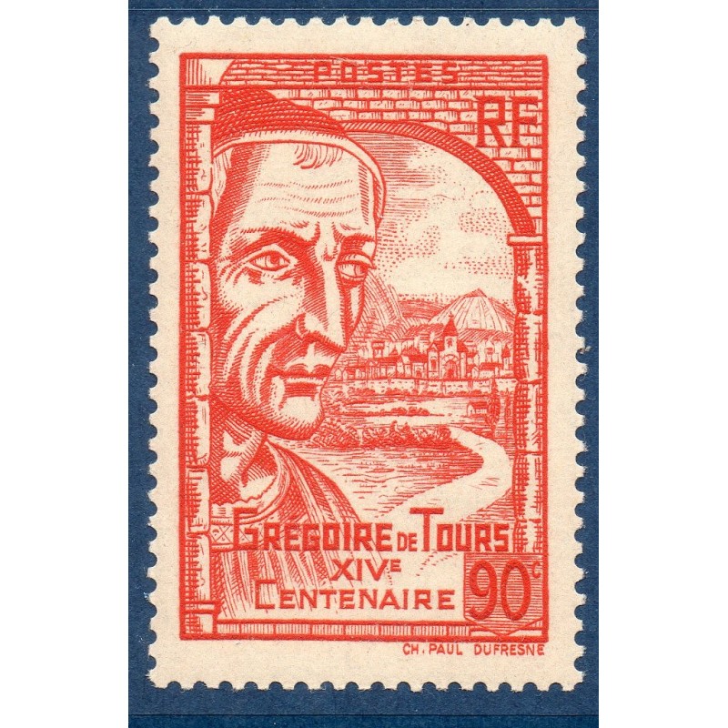 Timbre France Yvert No 442 Gregoire de Tours neuf **