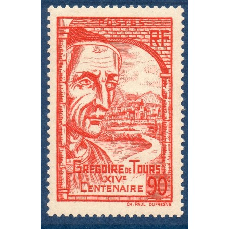 Timbre France Yvert No 442 Gregoire de Tours neuf **