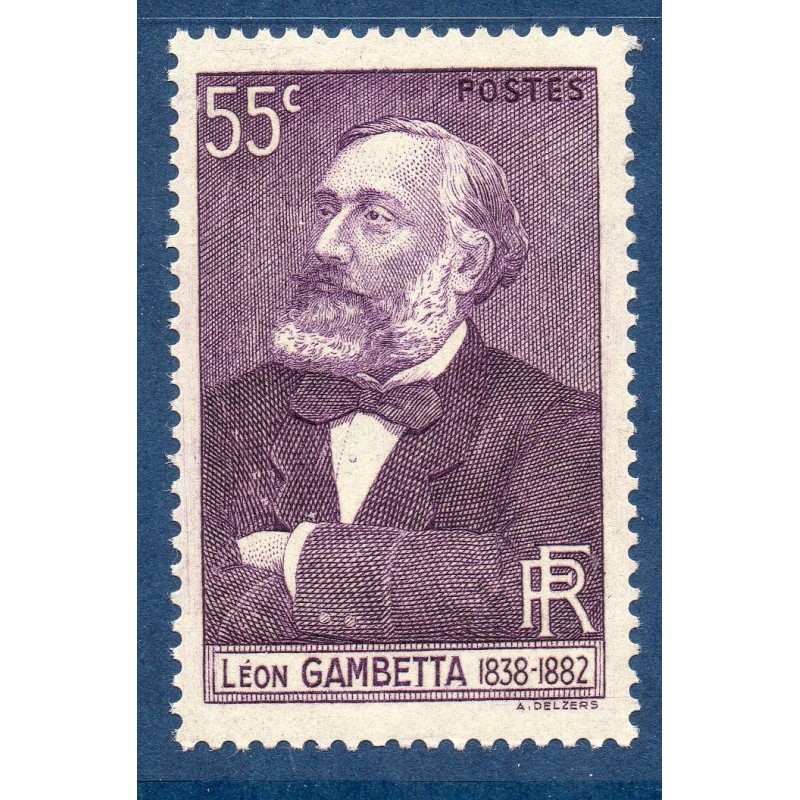 Timbre France Yvert No 378 Leon Gambetta neuf **