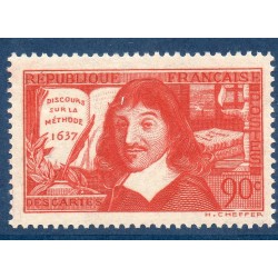 Timbre France Yvert No 341 Descartes, Discours sur la méthode neuf **