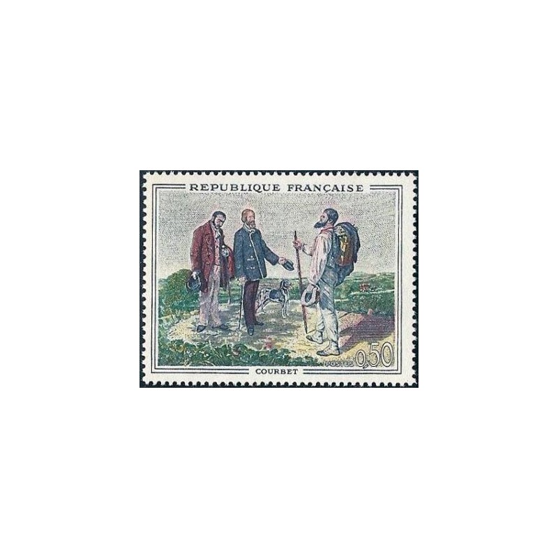 Timbre France Yvert No 1363 Tableau de Courbet