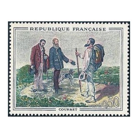 Timbre France Yvert No 1363 Tableau de Courbet