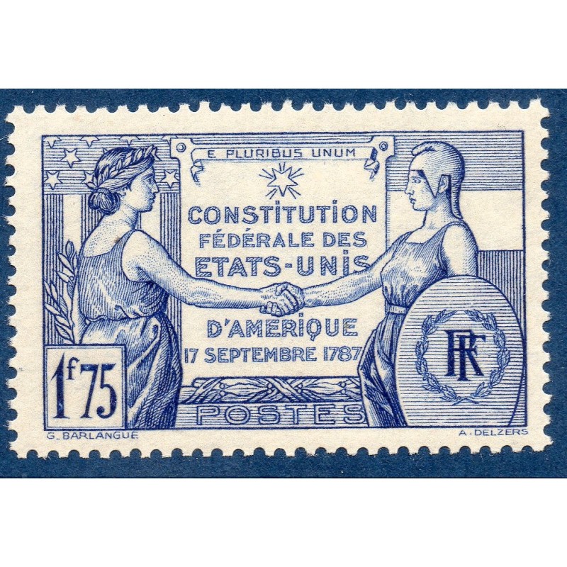 Timbre France Yvert No 357 Constitution des états unis **