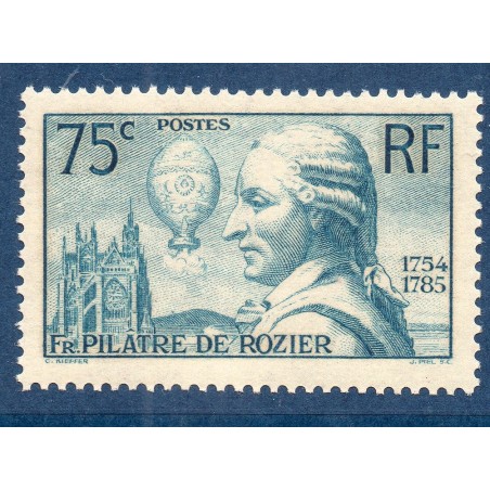 Timbre France Yvert No 313 François pilâtre de Rozier neuf **