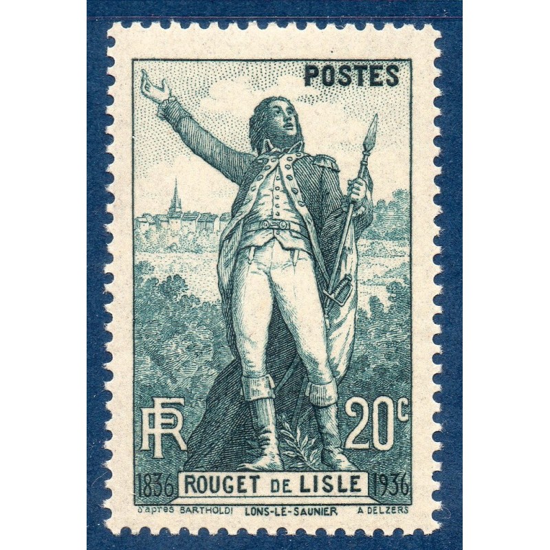 Timbre France Yvert No 314 Rouget de Lisle neuf **