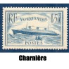 Timbre France Yvert No 300 Paquebot Normandie Bleu Ciel neuf * avec charnière