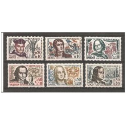 Timbre Yvert No 1370-1375 France, Série personnages célébres