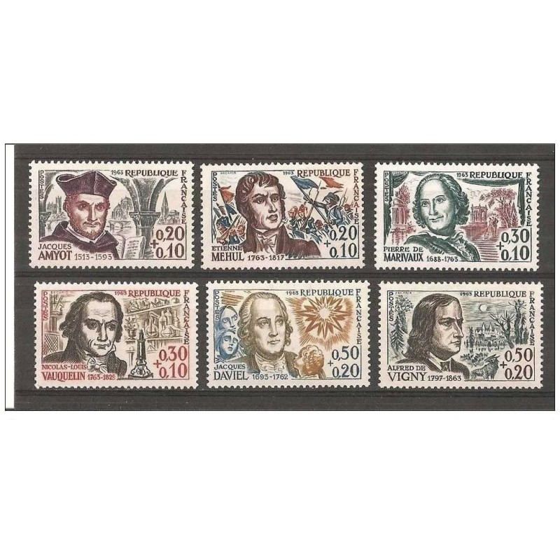 Timbre Yvert No 1370-1375 France, Série personnages célébres