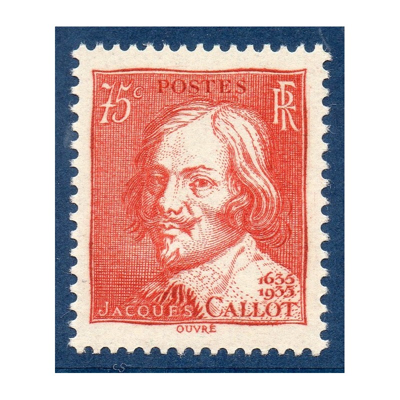 Timbre France Yvert No 306 Jacques Callot neuf **