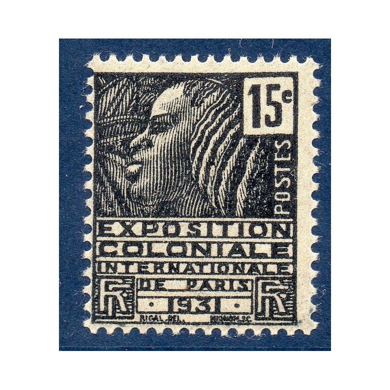 Timbre France Yvert No 270 Exposition coloniale noir neuf **