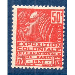 Timbre France Yvert No 272 Exposition coloniale Rouge neuf **