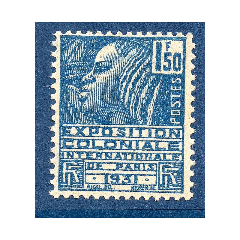 Timbre France Yvert No 273 Exposition coloniale Bleu neuf **