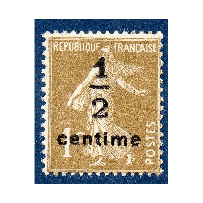 Timbre France Yvert No 279A Semeuse fond plein surchargée bistre olive neuf **