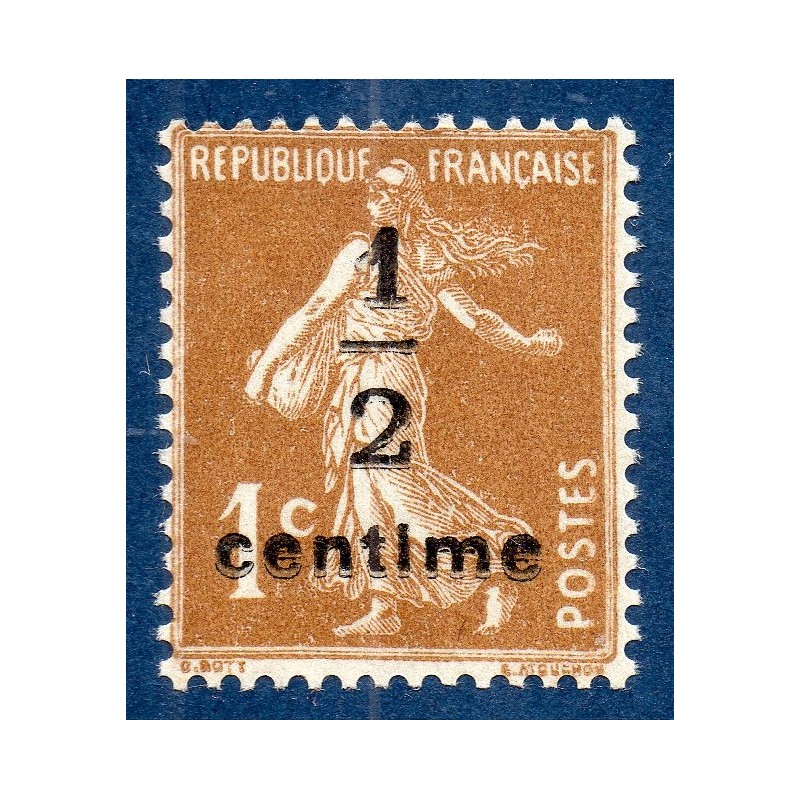 Timbre France Yvert No 279B Semeuse fond plein surchargée bistre Brun neuf **