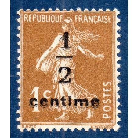 Timbre France Yvert No 279B Semeuse fond plein surchargée bistre Brun neuf **