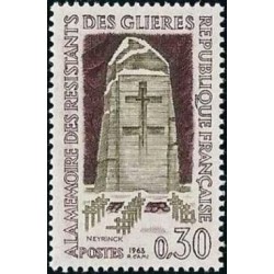 Timbre France Yvert No 1380 Gliéres, hauts lieux de la résistance