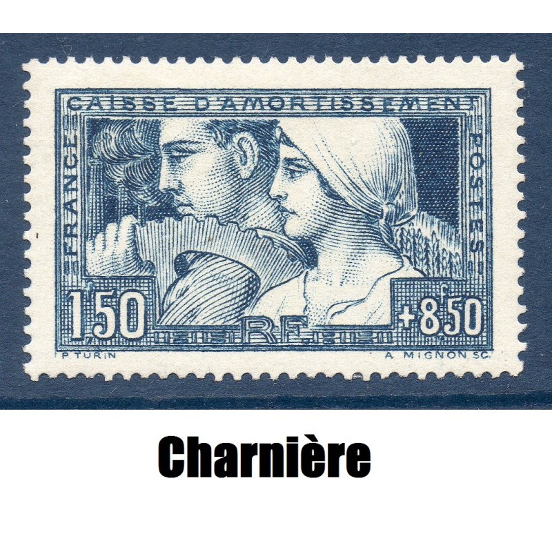 Timbre France Yvert No 252a Le travail type II neuf * avec charnière