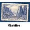 Timbre France Yvert No 261 Port de la rochelle Bleu Type III neuf * avec charnière