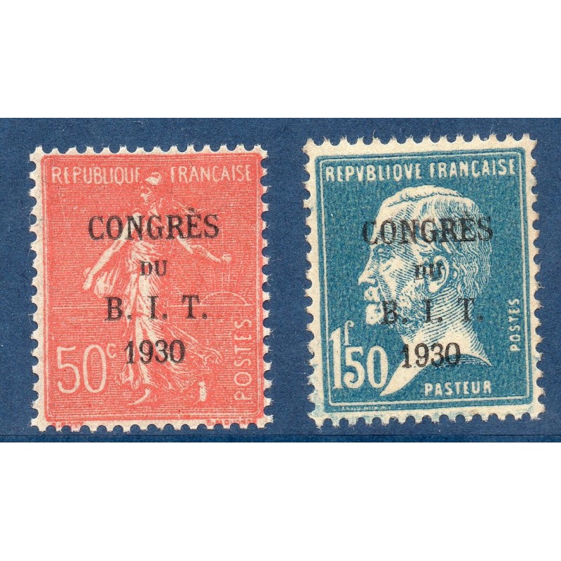 Timbre France Yvert No 264-265 Congrès du BIT neuf **