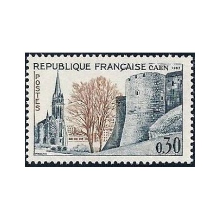 Timbre France Yvert No 1389 Caen, 36e Congrés de la fédération des sociétés philatéliques