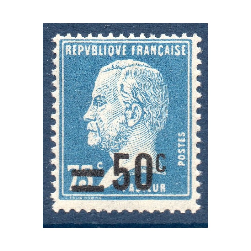 Timbre France Yvert No 219 Pasteur surchargé Bleu neuf **