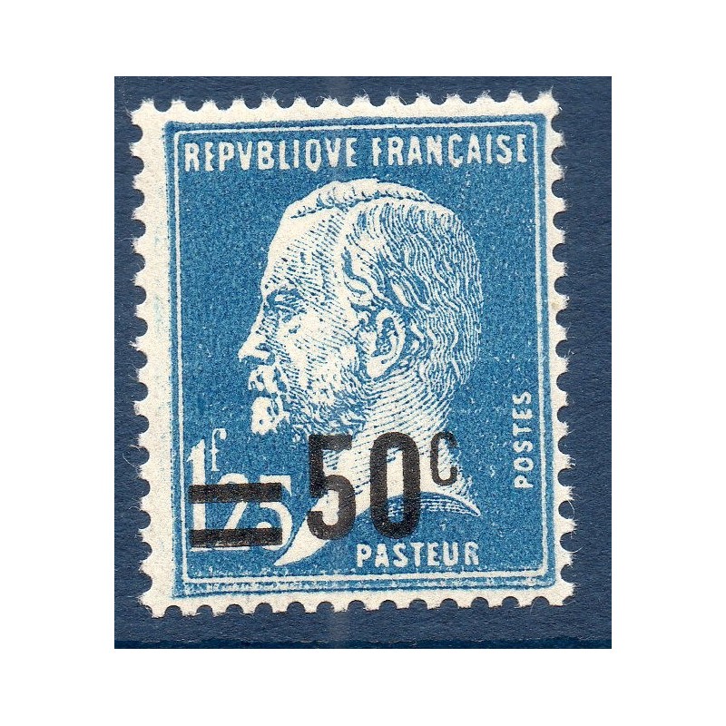 Timbre France Yvert No 222 Pasteur surchargé Bleu neuf **