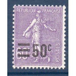 Timbre France Yvert No 223 Semeuse lignée surchargée violet neuf **