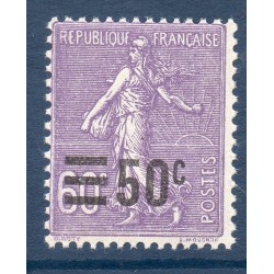 Timbre France Yvert No 223 Semeuse lignée surchargée violet neuf **
