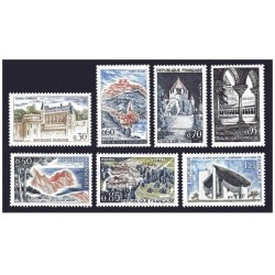 Timbre Yvert No 1390-1394A France série touristique