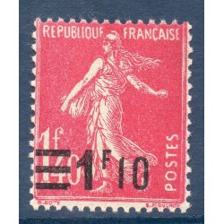 Timbre France Yvert No 228 Semeuse Fond plein surchargée Rose neuf **