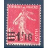 Timbre France Yvert No 228 Semeuse Fond plein surchargée Rose neuf **