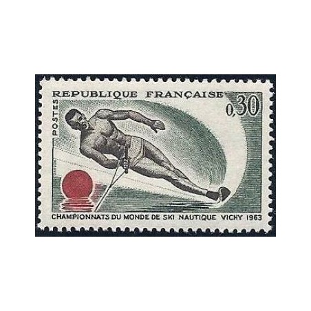 Timbre France Yvert No 1395 Vichy Ski nautique, championnat du monde