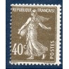 Timbre France Yvert No 193 Semeuse fond plein 40ct brun olive neuf **