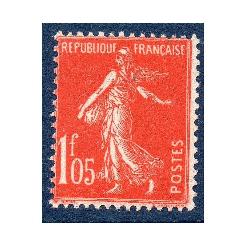 Timbre France Yvert No 195 Semeuse fond plein 1.05fr Vermillon neuf **