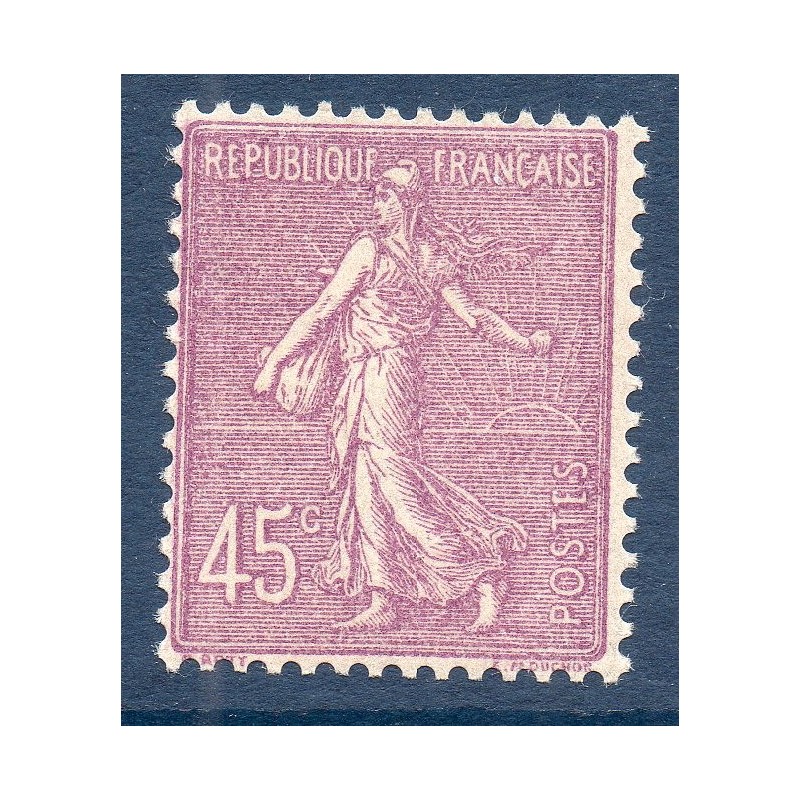 Timbre France Yvert No 197 Semeuse lignée 45ct lilas neuf **