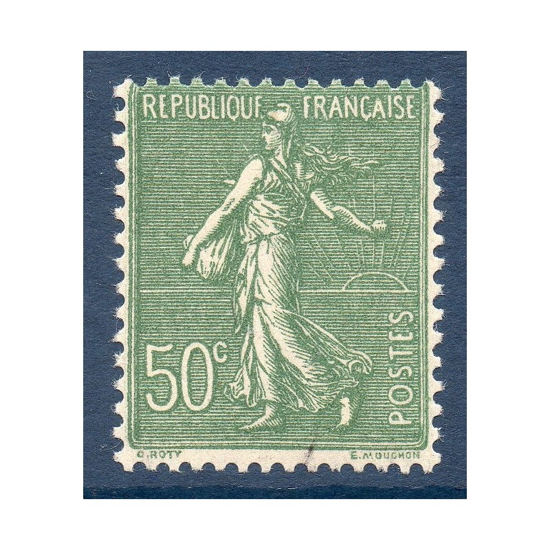 Timbre France Yvert No 198 Semeuse lignée 50ct olive neuf **